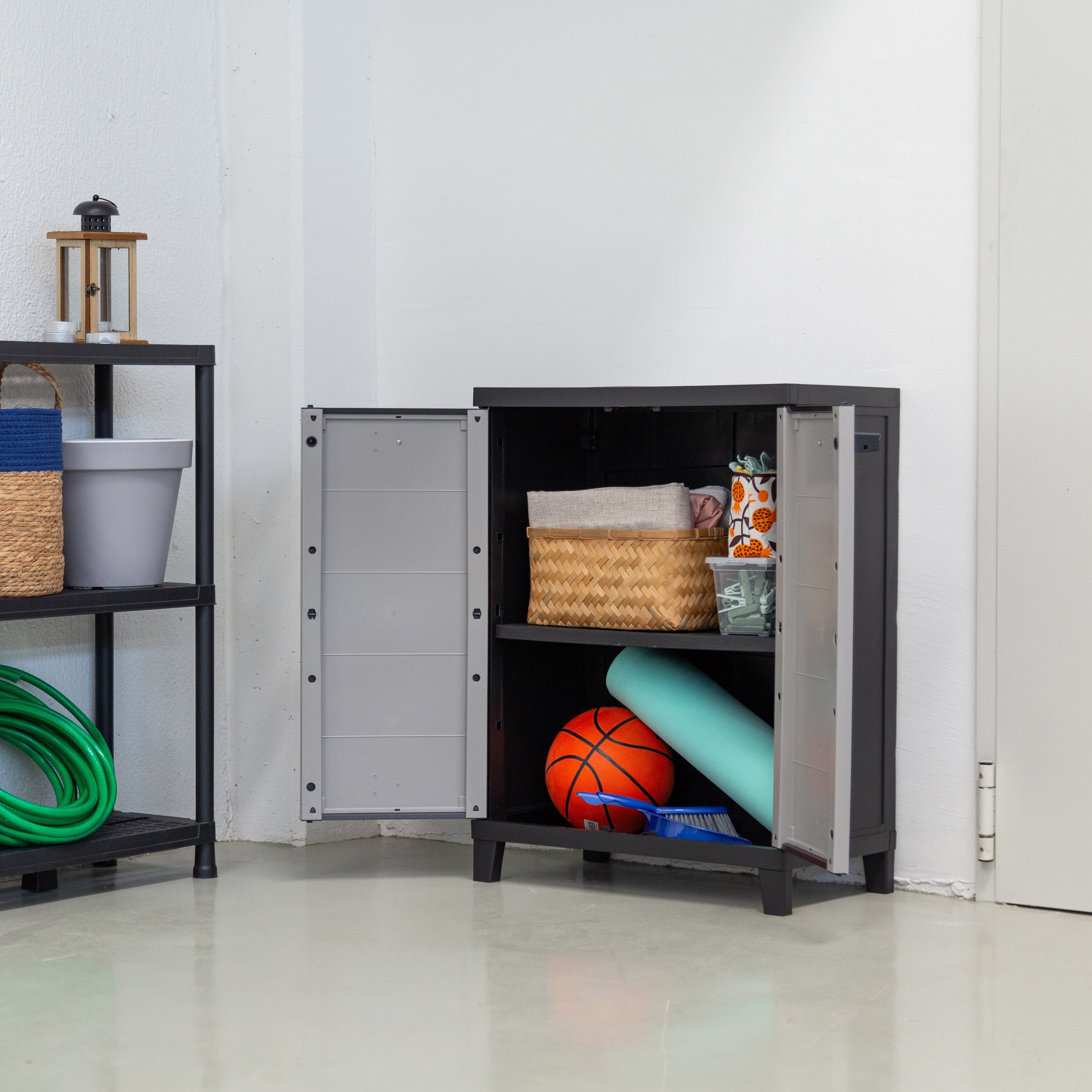 Toomax Prime opbergkast laag - Lichtgrijs/antraciet