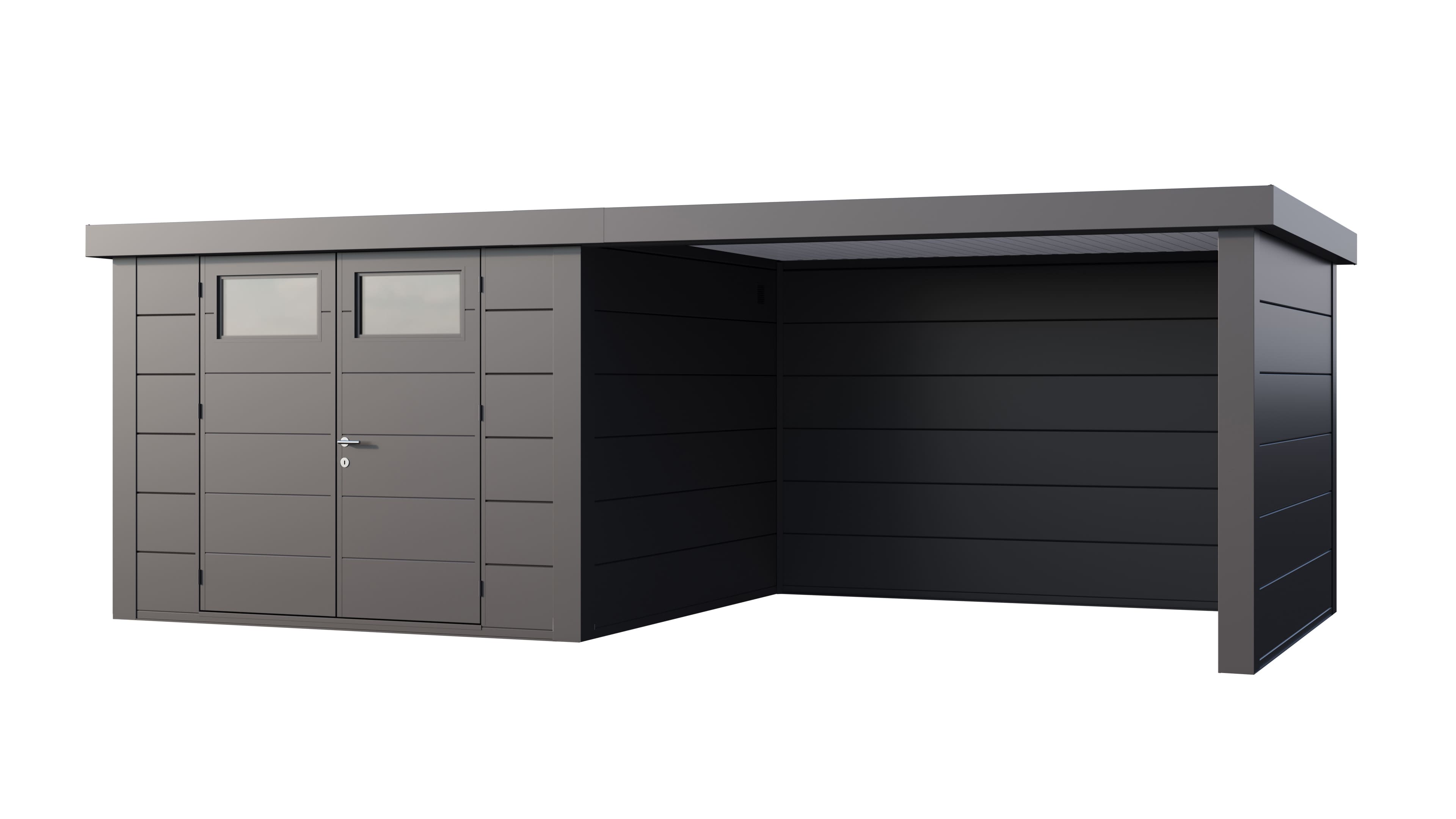 Telluria Classico 3030 tuinhuis inclusief dichte lounge - 642 x 298 cm - antraciet