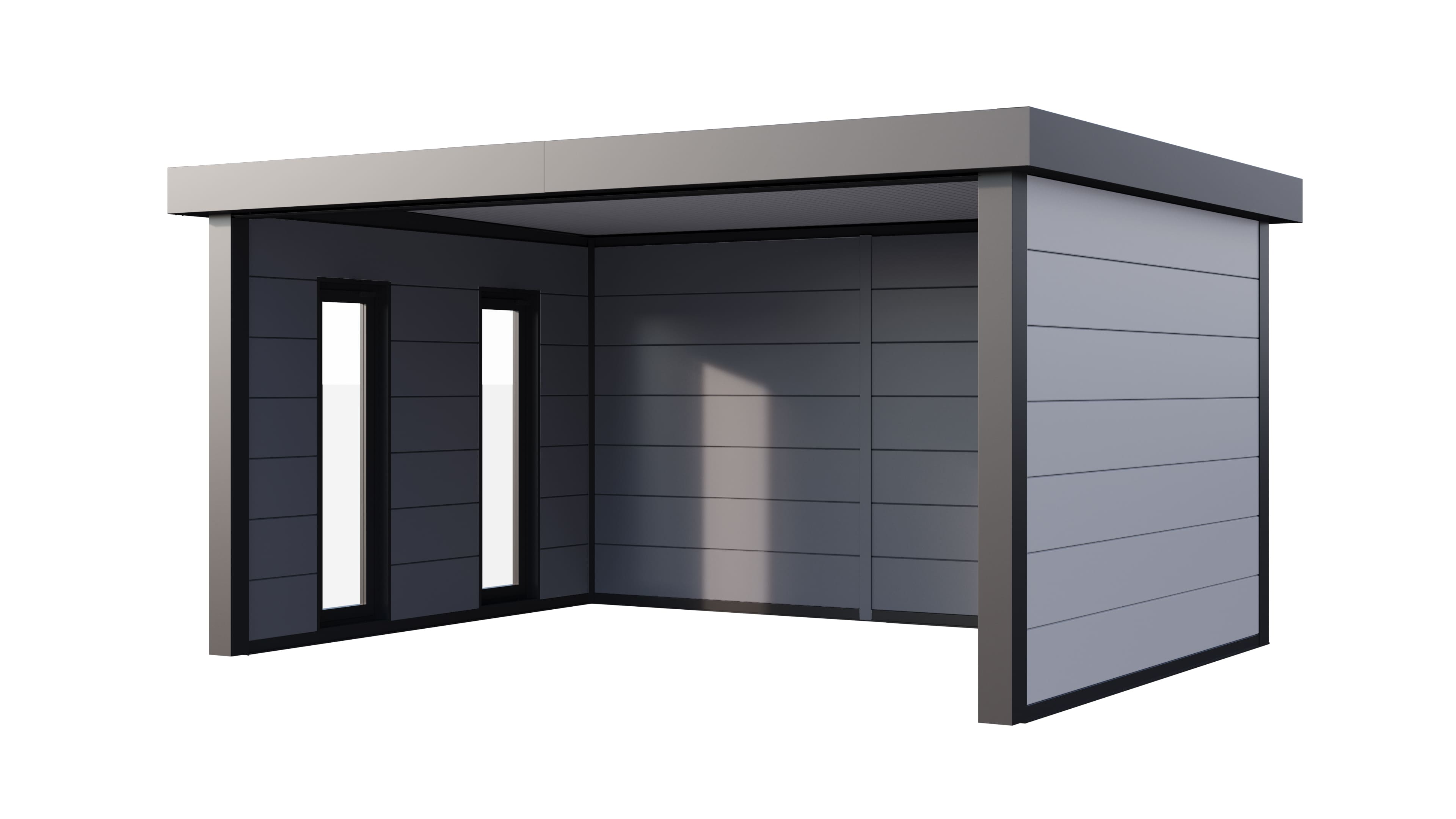 Telluria Singolo 4836 tuinhuis - 478 x 358 cm - wit - ramen links