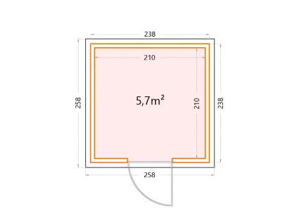 Telluria Classico 2424 tuinhuis - 238 x 238 cm - lichtgrijs/antraciet