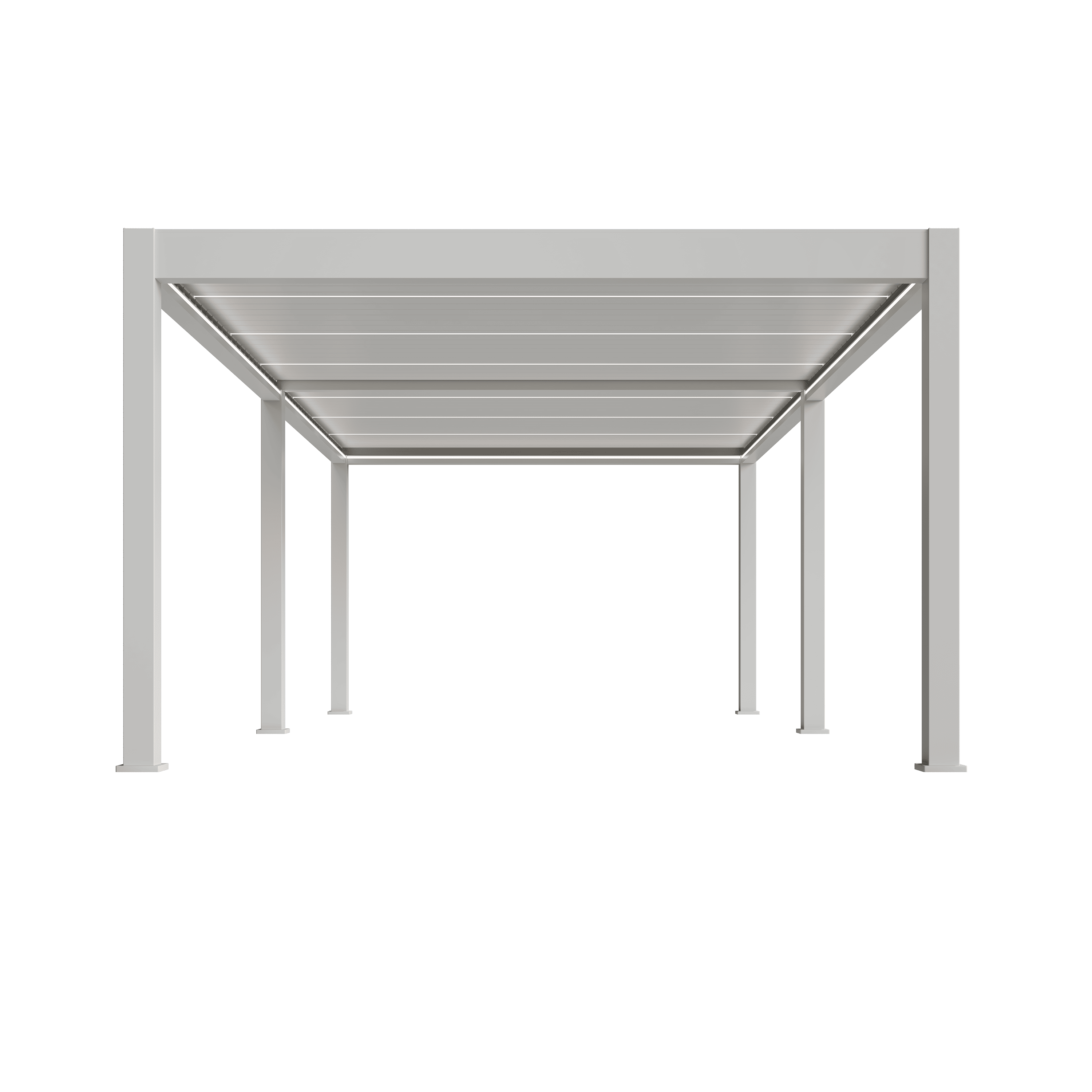 Orion Prestige overkapping - E-LED - 400x800 cm - Wit - Met elektrisch lamellendak en LED