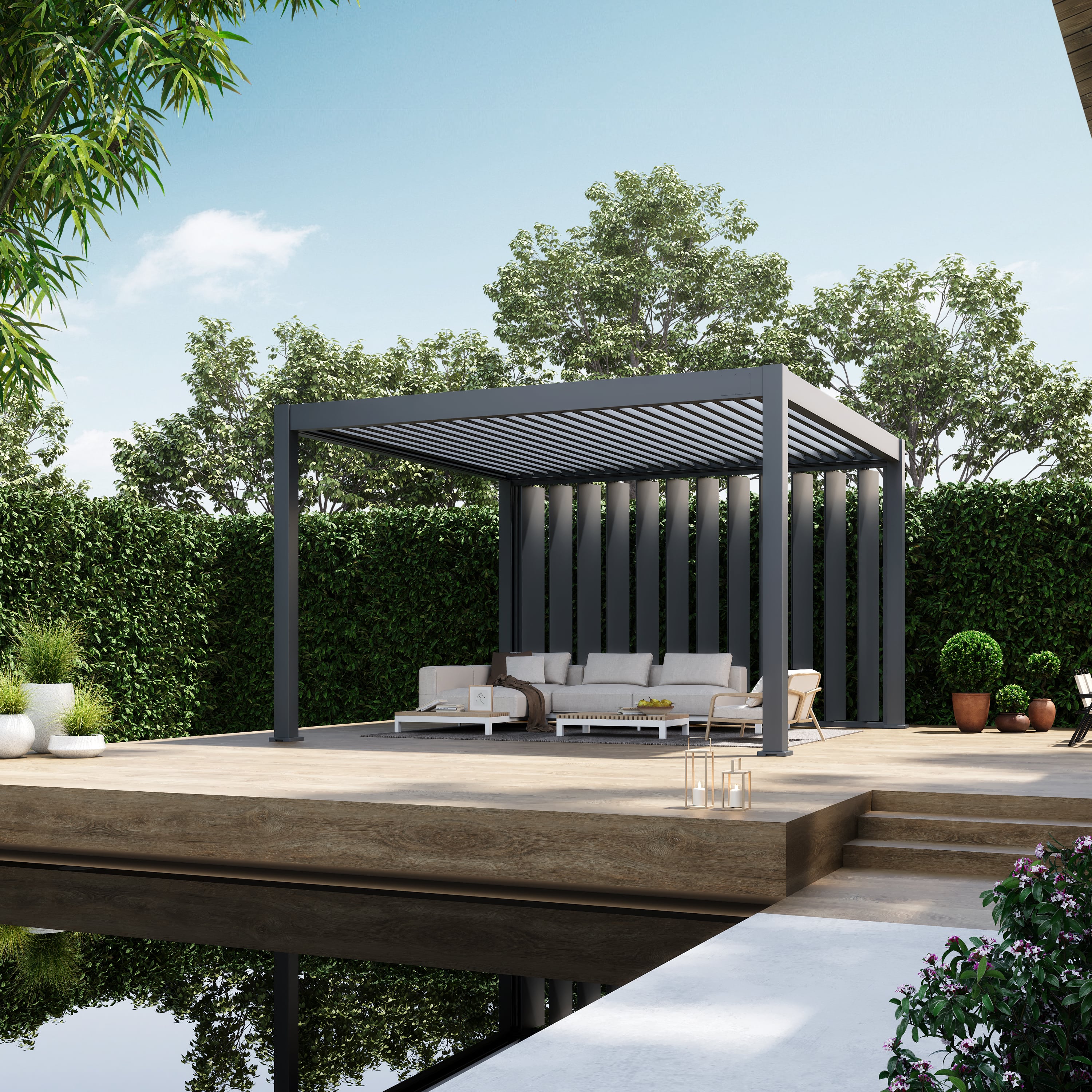 Orion shutterwand - Kantelbaar - Verticaal - Voor 3 meter zijkant - Wit