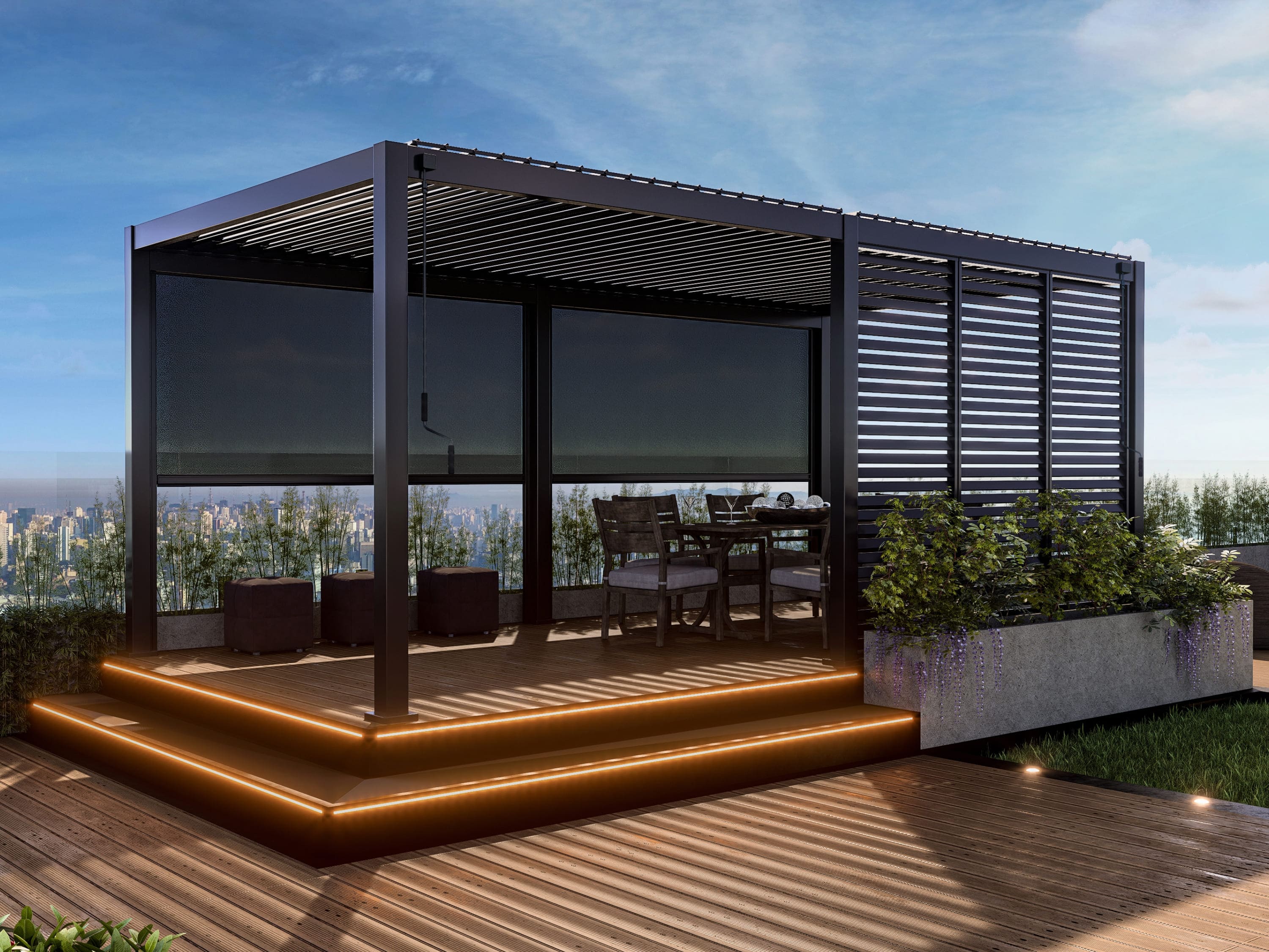 Mirador Deluxe overkapping - 300 x 600 cm - antraciet