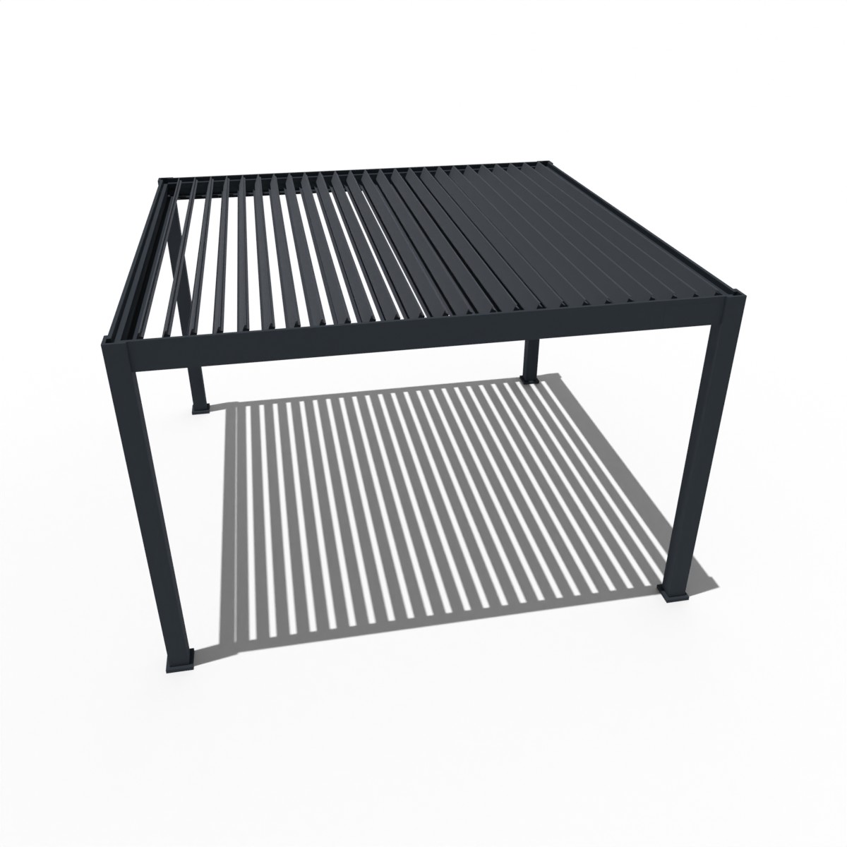 Orion Premium overkapping - E-LED - 400x400 cm - Antraciet - met elektrisch lamellendak en LED