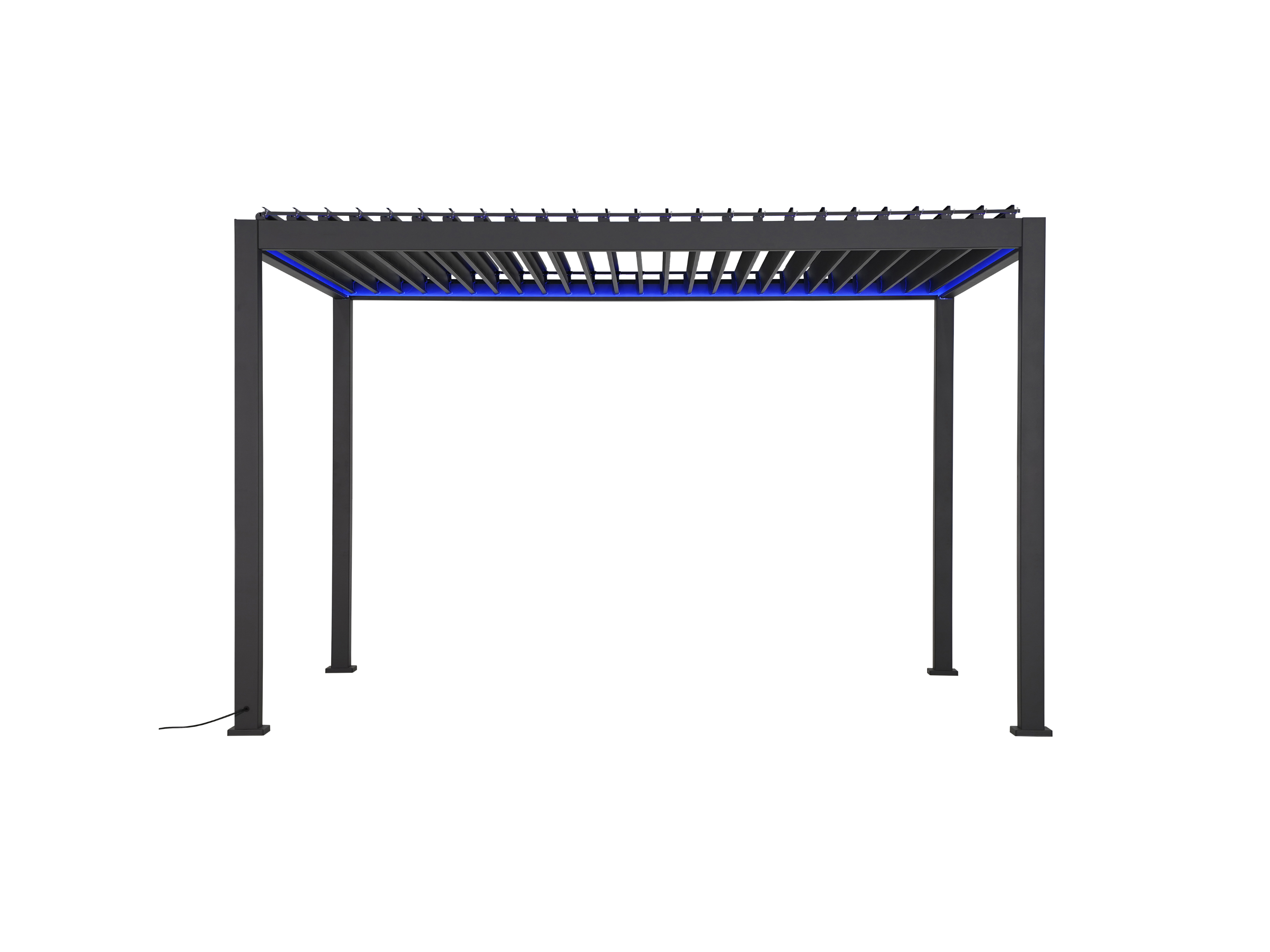 Mirador Deluxe overkapping E-LED - 300 x 400 - antraciet - met elektrisch lamellendak en LED 