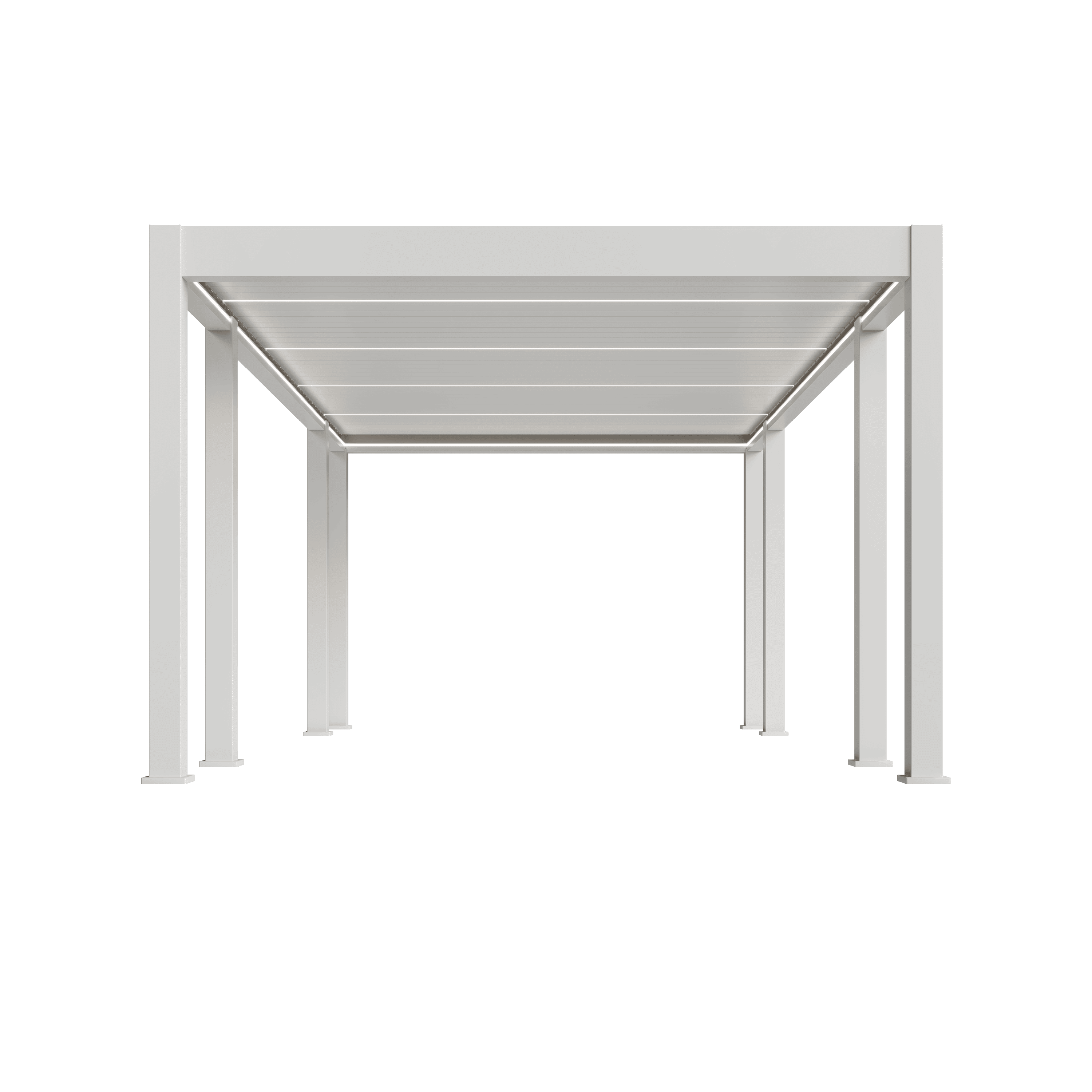 Orion Prestige overkapping - E-LED - 360x657 cm - Wit - Met elektrisch lamellendak en LED