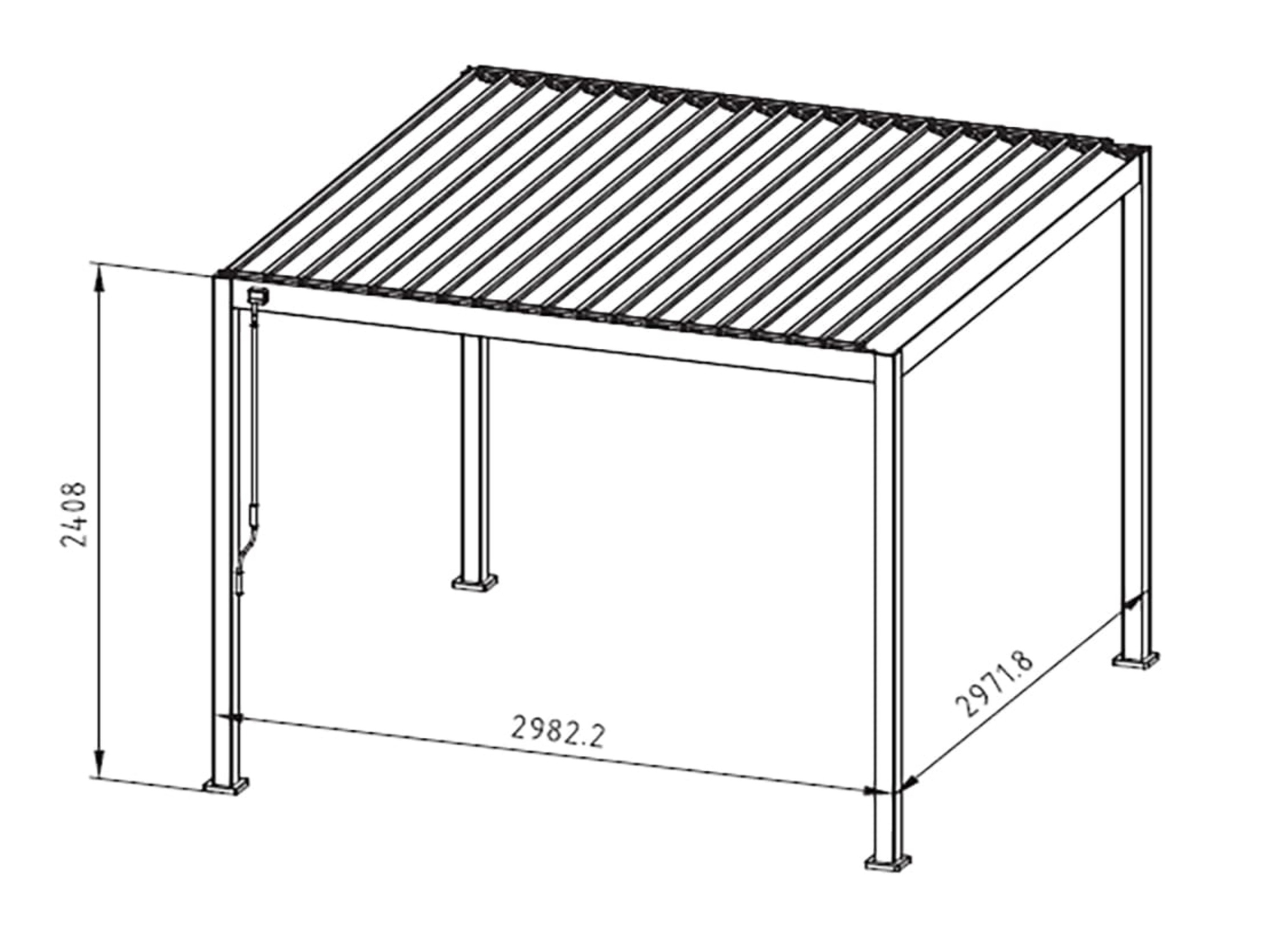 Mirador Basic overkapping - 300x300cm - Wit