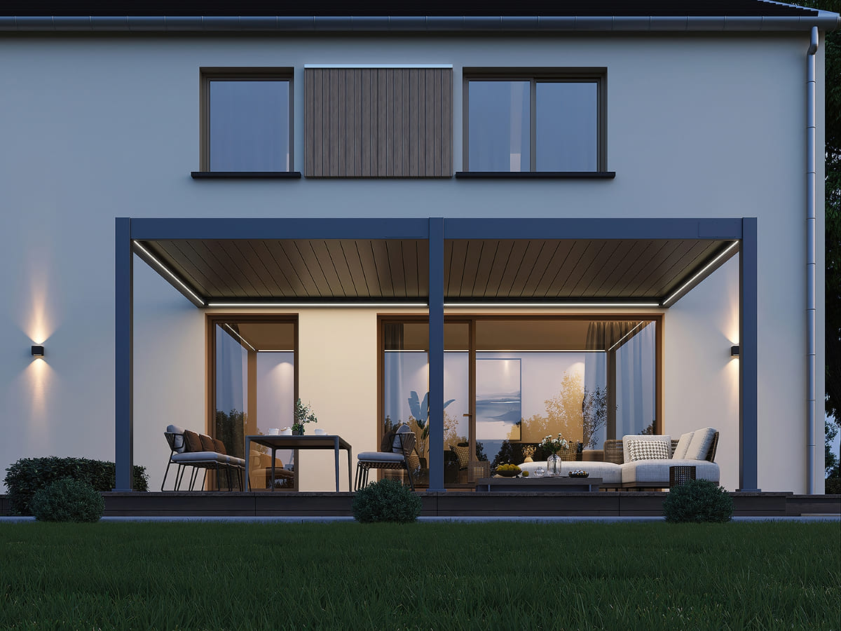 Orion Pemium overkapping - E-LED - Muurbevestiging - 400x600 cm - Antraciet