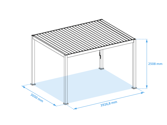 Mirador Classic overkapping - 300x400cm  - Antraciet