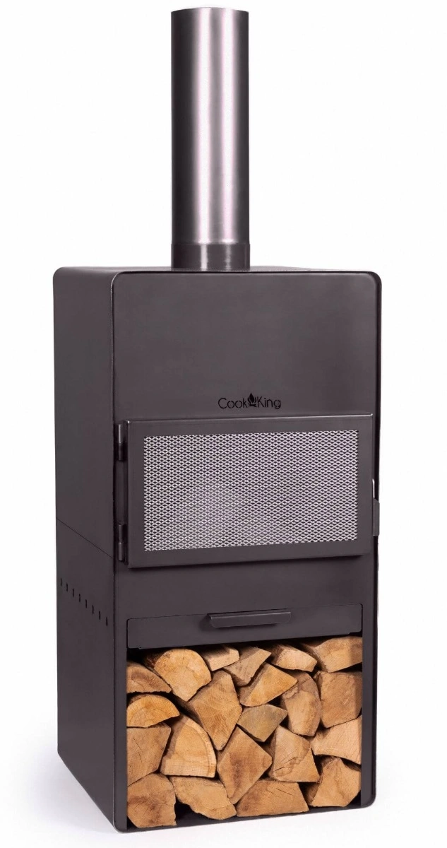 CookKing Vento tuinhaard - 50 x 50 x 150 cm  - zwart staal
