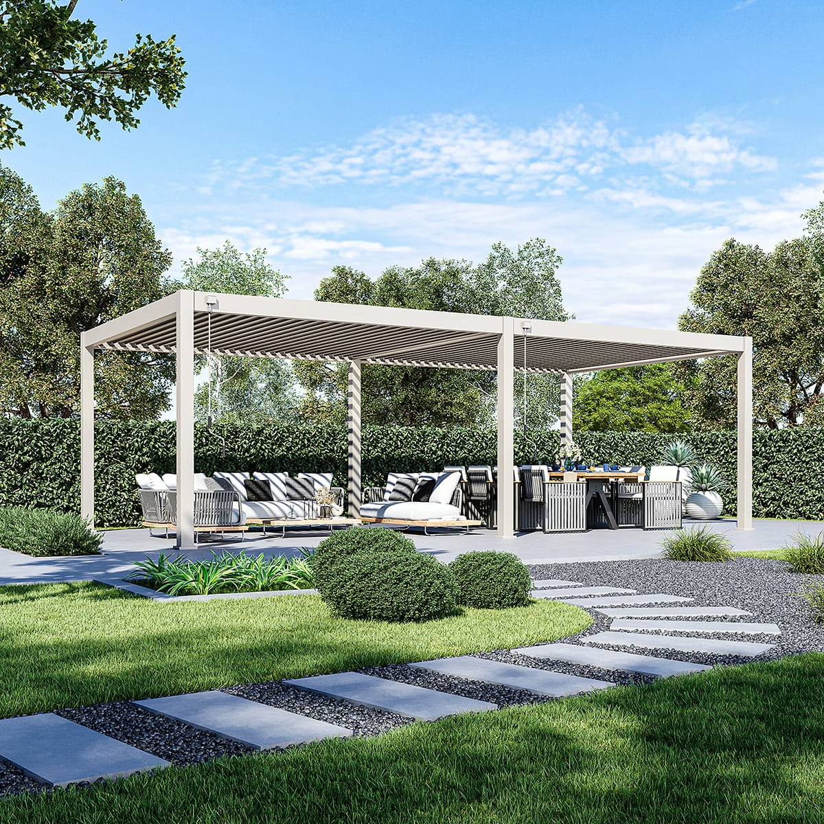 Orion Premium overkapping - 400x800 cm - Kiezelgrijs