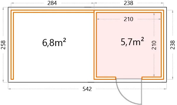 Telluria Classico 2424 tuinhuis inclusief dichte lounge - 522 x 238 cm - wit