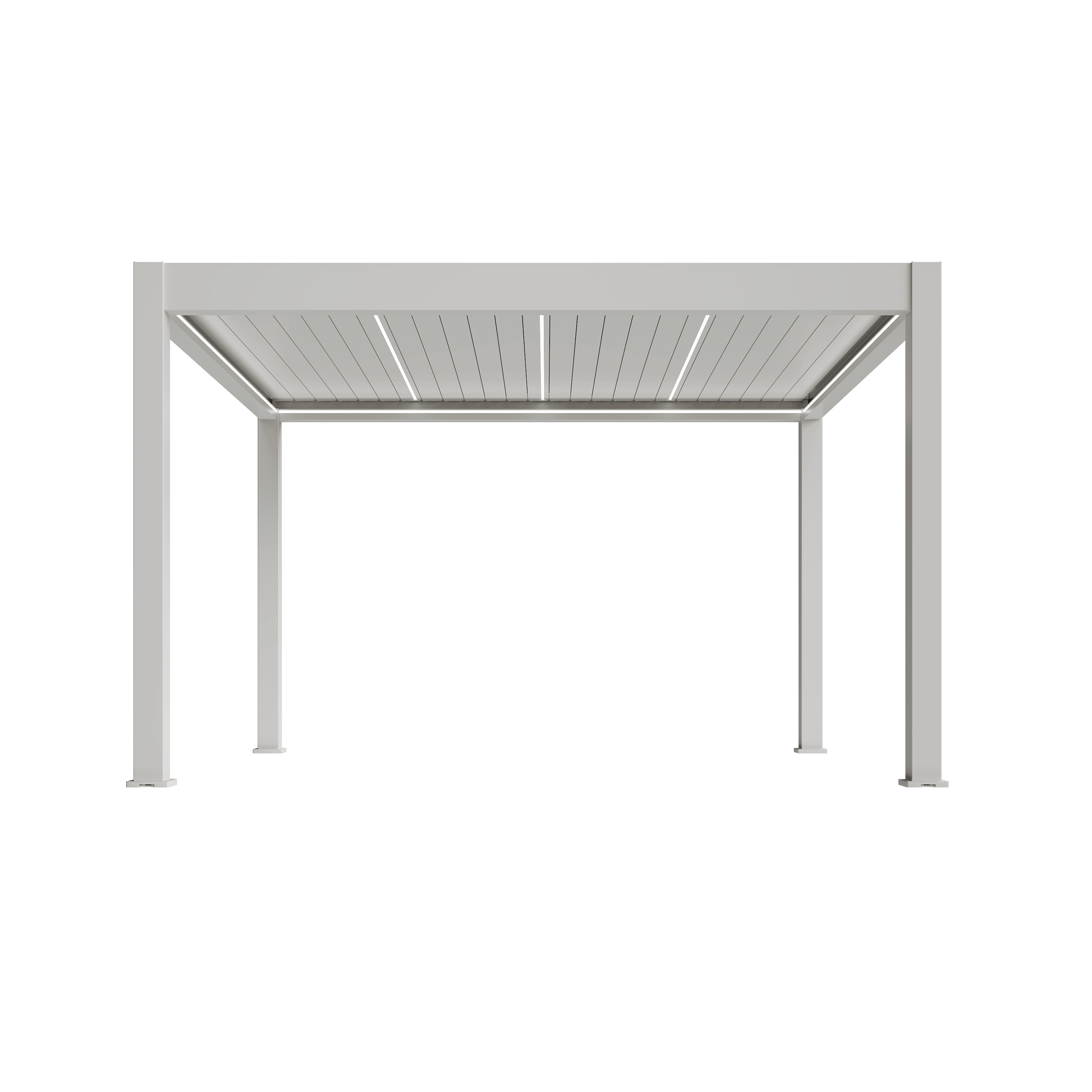 Orion Prestige overkapping - E-LED - 360x400 cm - Wit - Met elektrisch lamellendak en LED