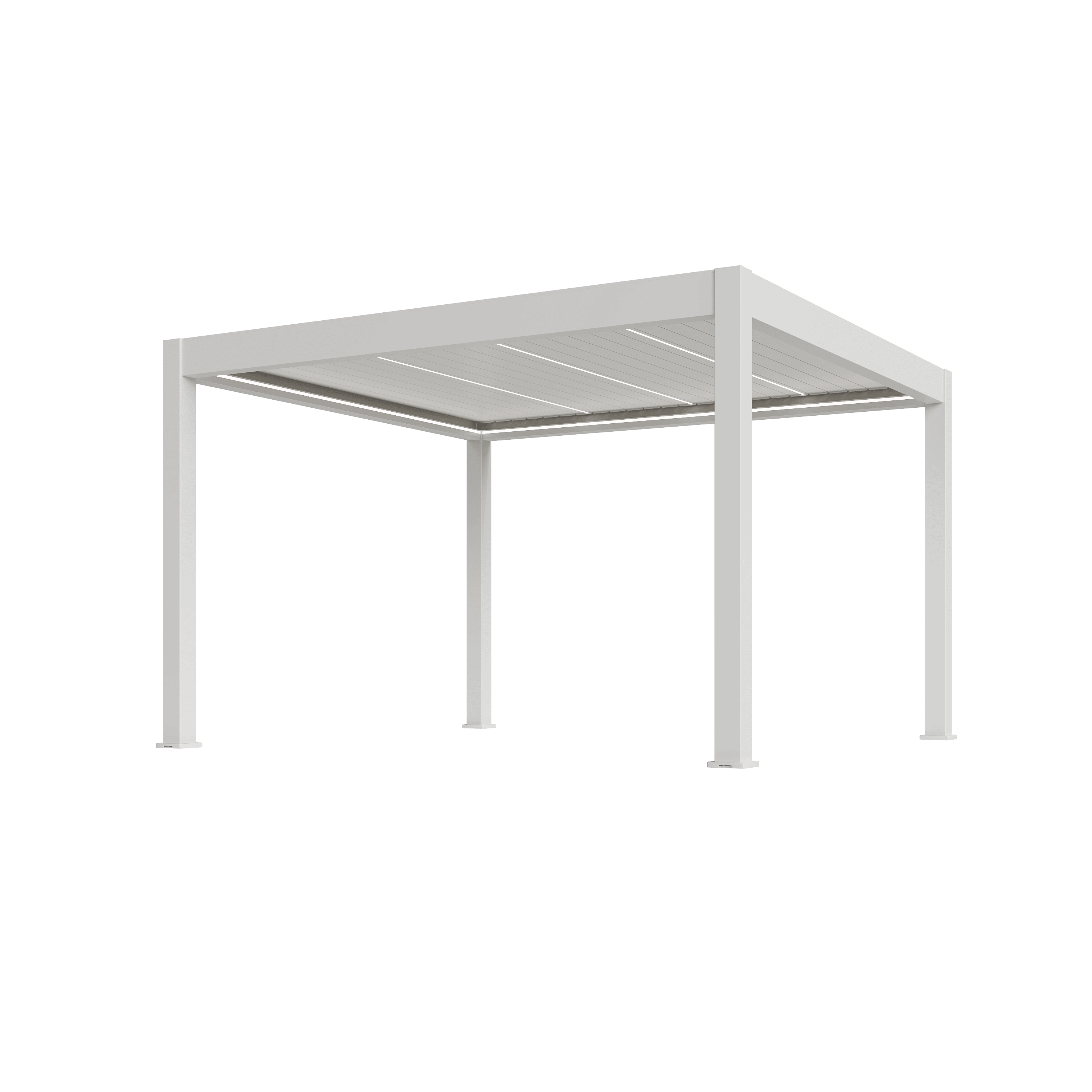 Orion Prestige overkapping - E-LED - 360x400 cm - Wit - Met elektrisch lamellendak en LED