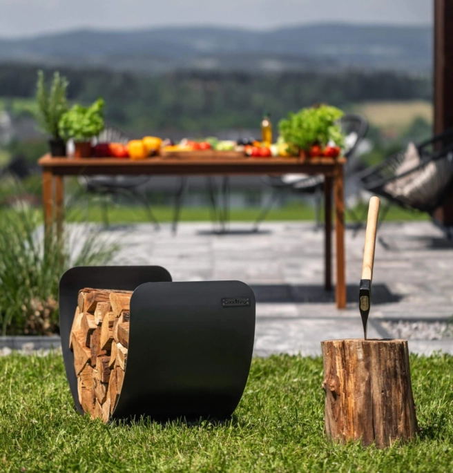 CookKing Turyn houtopslag - 70 x 36 x 45 cm - zwart staal CookKing Turyn houtopslag - 70 x 36 x 45 cm - zwart staal
