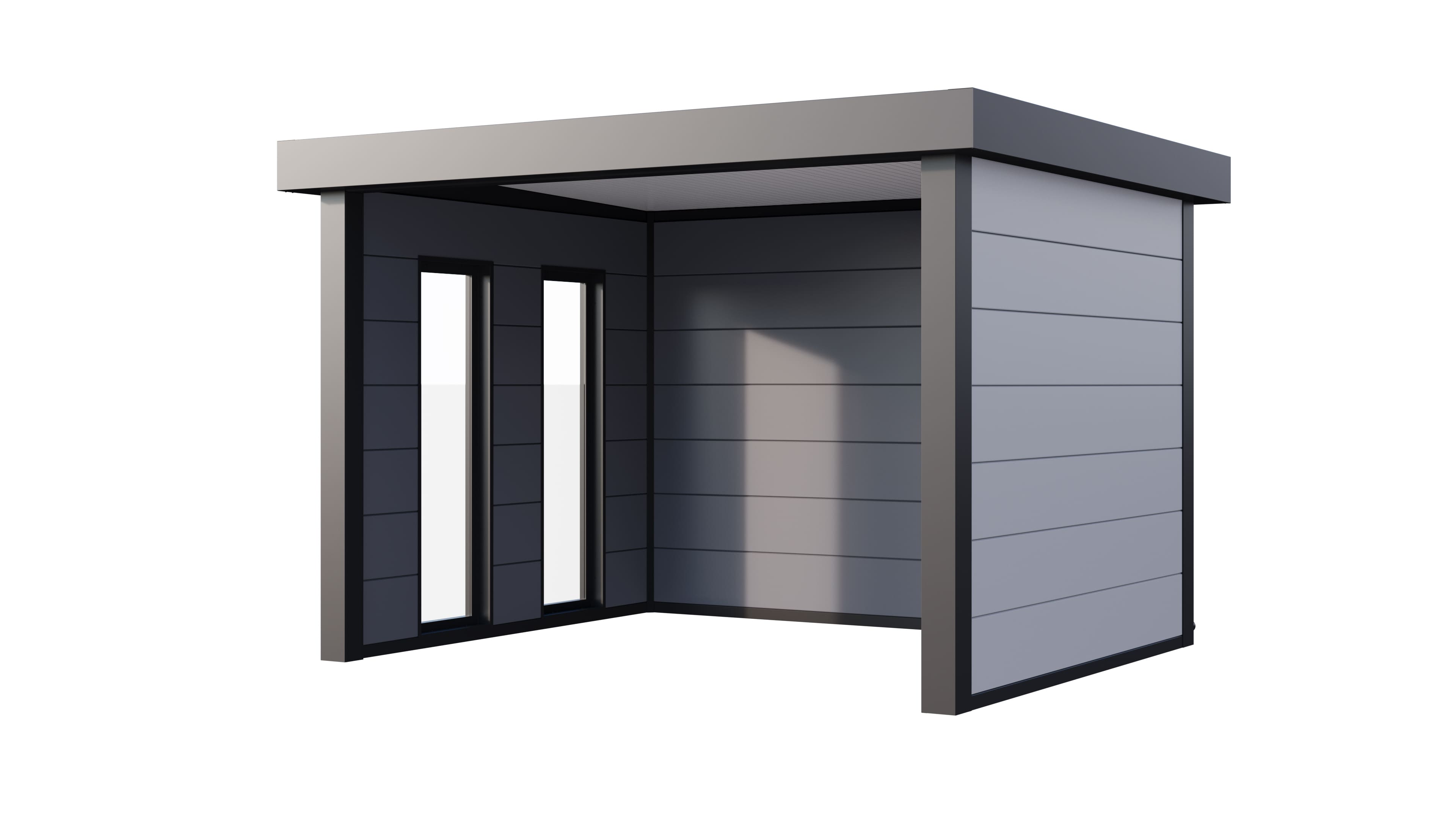 Telluria Singolo 3630 tuinhuis - 358 x 298 cm - wit - ramen links - inclusief elektriciteitskit en verlichting