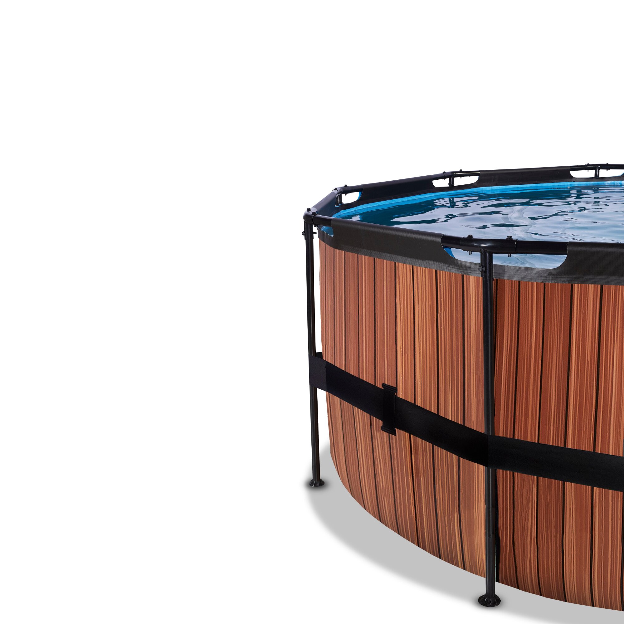 EXIT Wood zwembad Ø 450 x 122 cm met overkapping, zandfilter- en warmtepomp EXIT Wood zwembad Ø 450 x 122 cm met overkapping, zandfilter- en warmtepomp