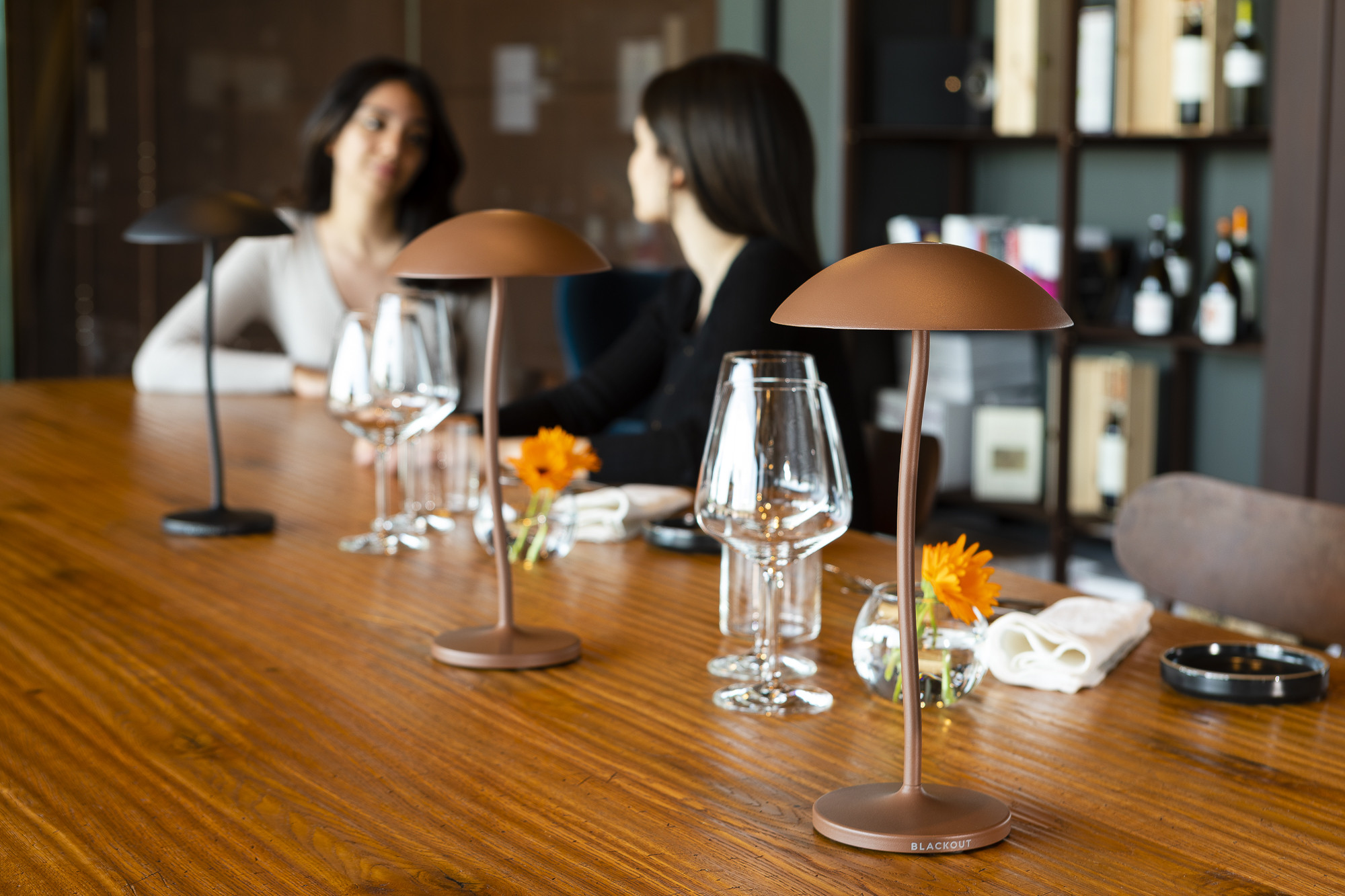 Blackout STEM oplaadbare tafellamp - Roestbruin - Geschikt voor buiten - Design lamp - Draadloos en dimbaar - 5000 mAh - Zeer geschikt voor op tafel