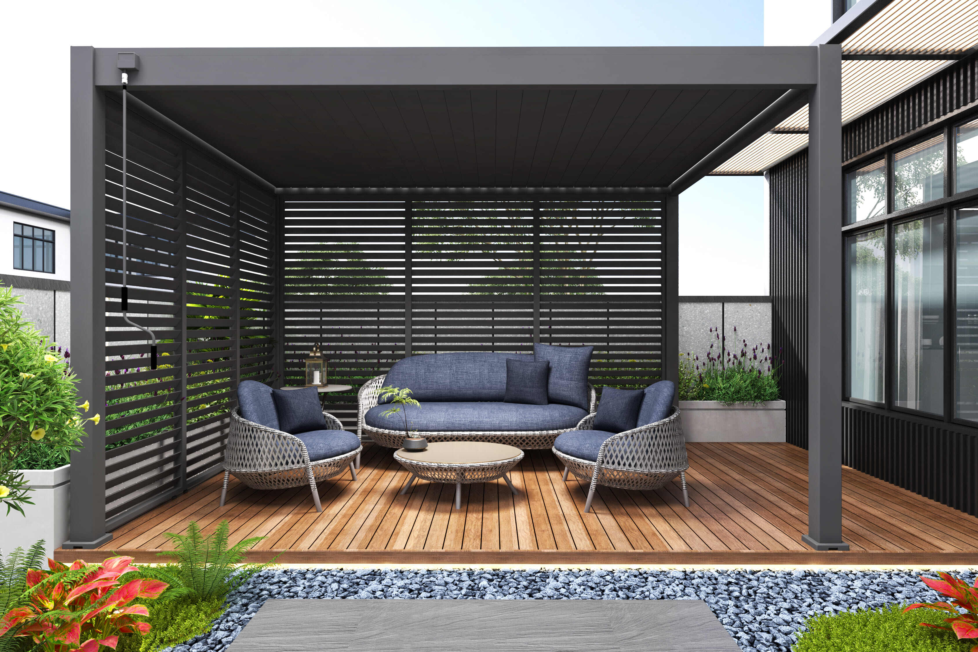 Orion shutterpaneel - Kantelbaar - Horizontaal - 123 cm - Voor 4 meter zijkant - Antraciet