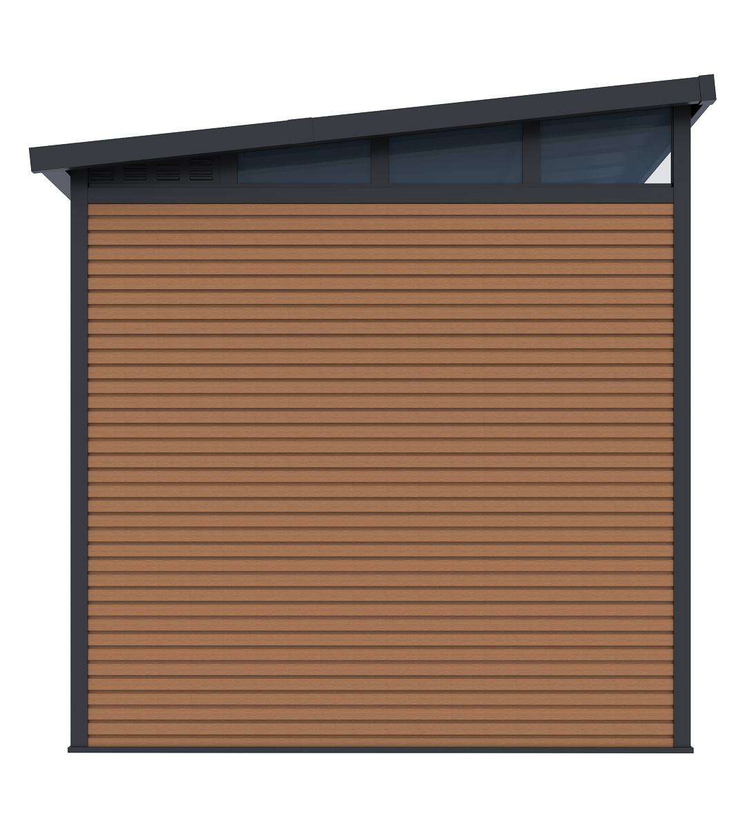 Orion tuinhuis - WPC & Aluminium - 338x218 cm - Antraciet / Wood