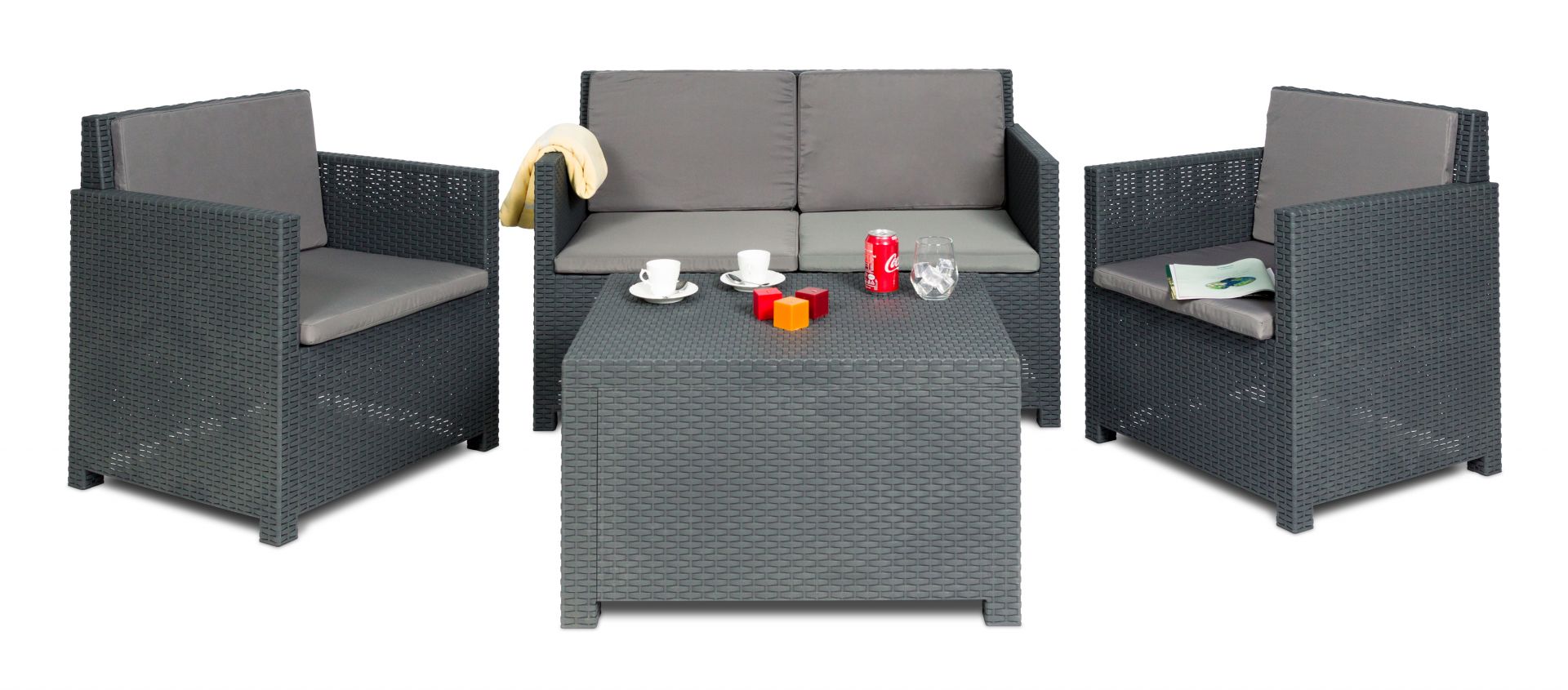 Toomax Aurelia loungeset - 4 zitplaatsen - antraciet