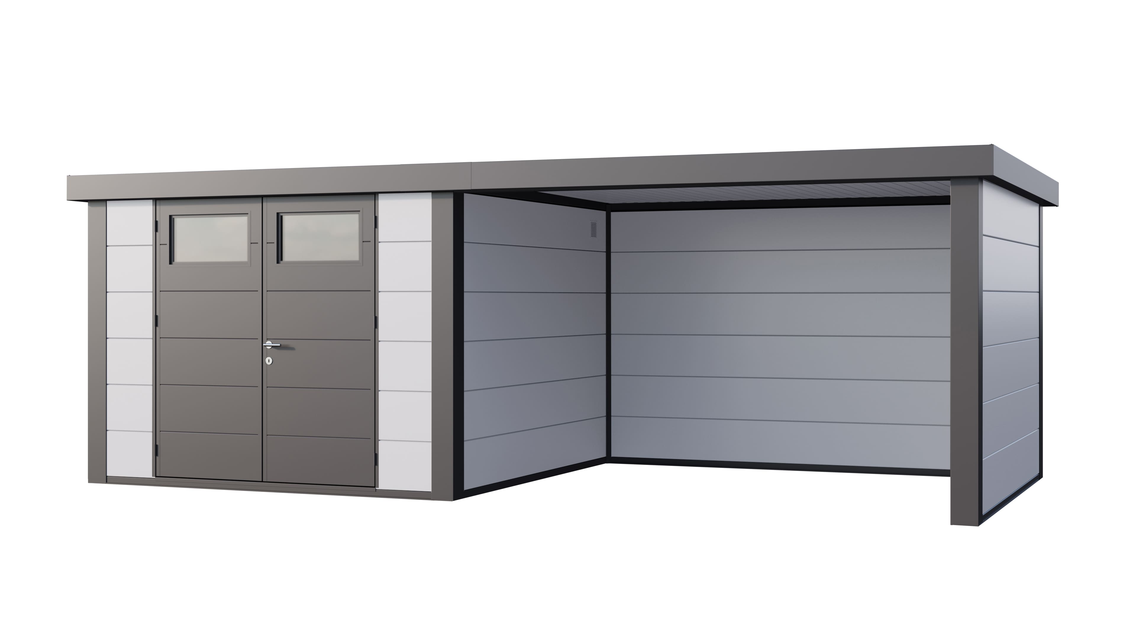 Telluria Classico 3030 tuinhuis inclusief dichte lounge - 642 x 298 cm - wit/antraciet