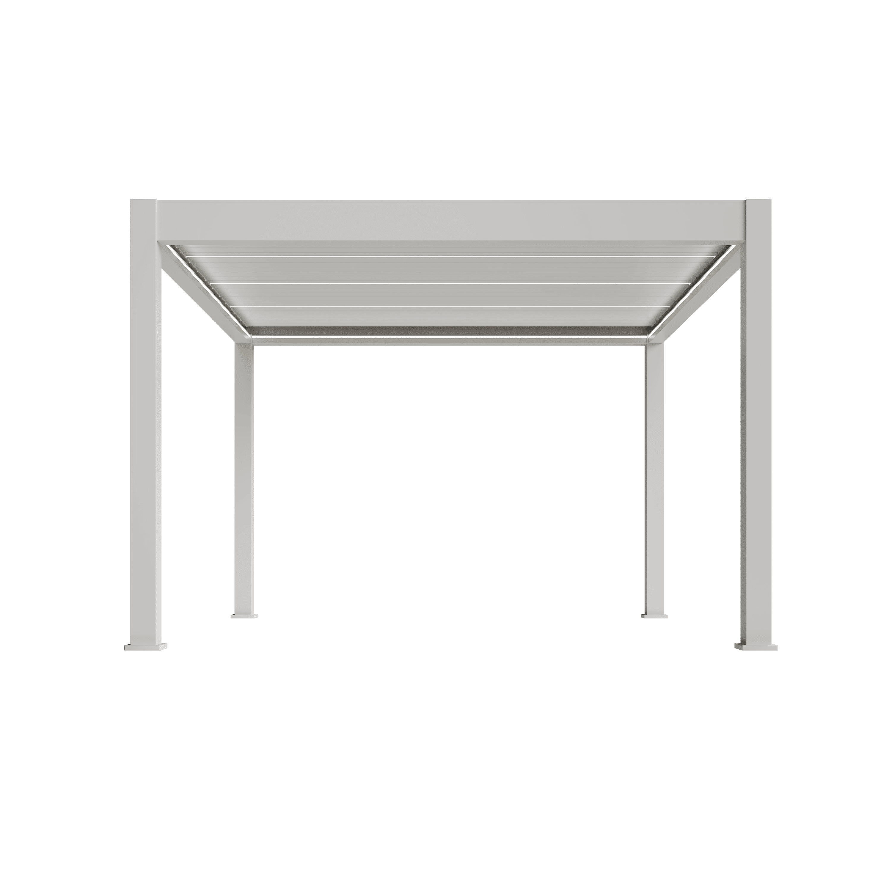 Orion Prestige overkapping - E-LED - 360x400 cm - Wit - Met elektrisch lamellendak en LED