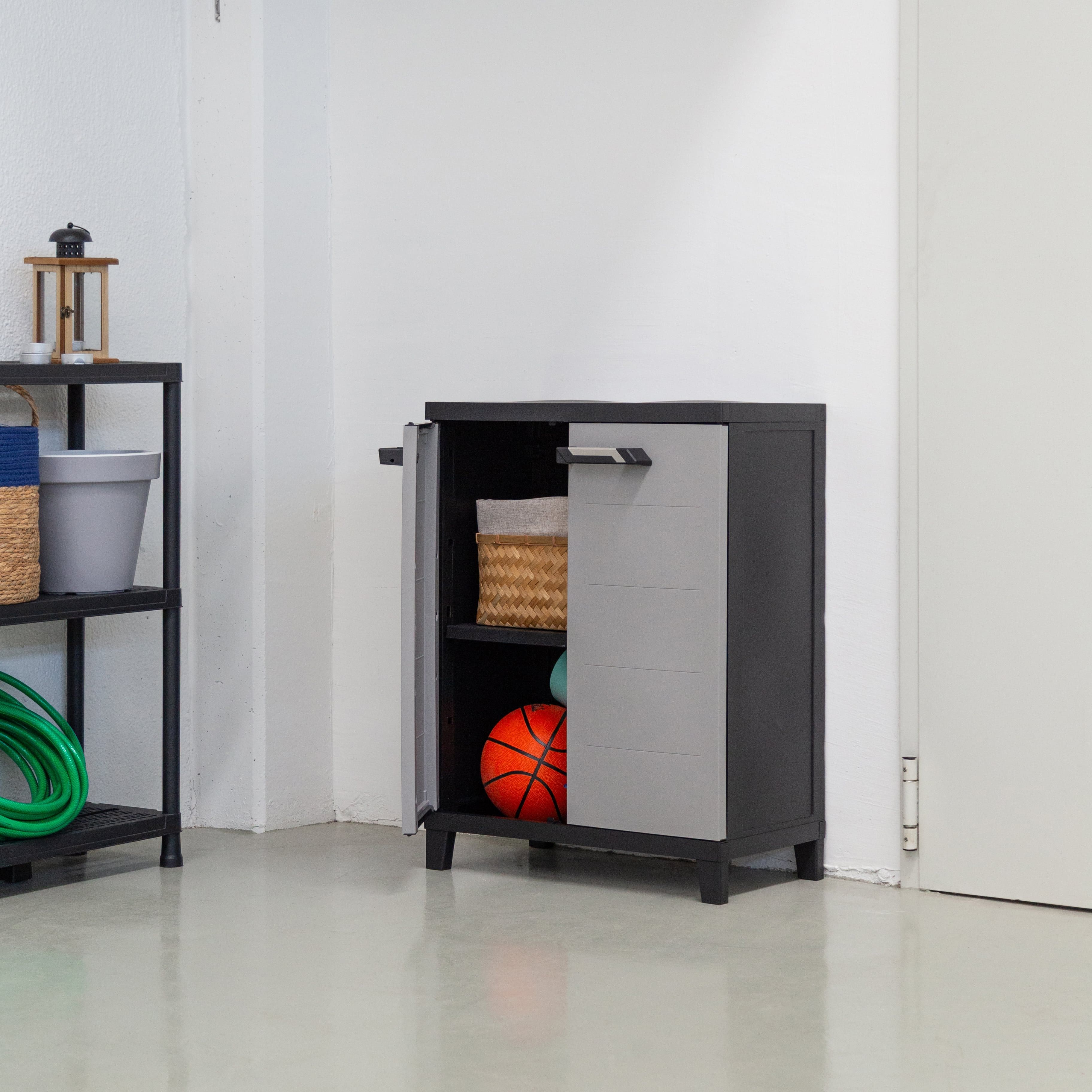 Toomax Prime opbergkast laag - Lichtgrijs/antraciet