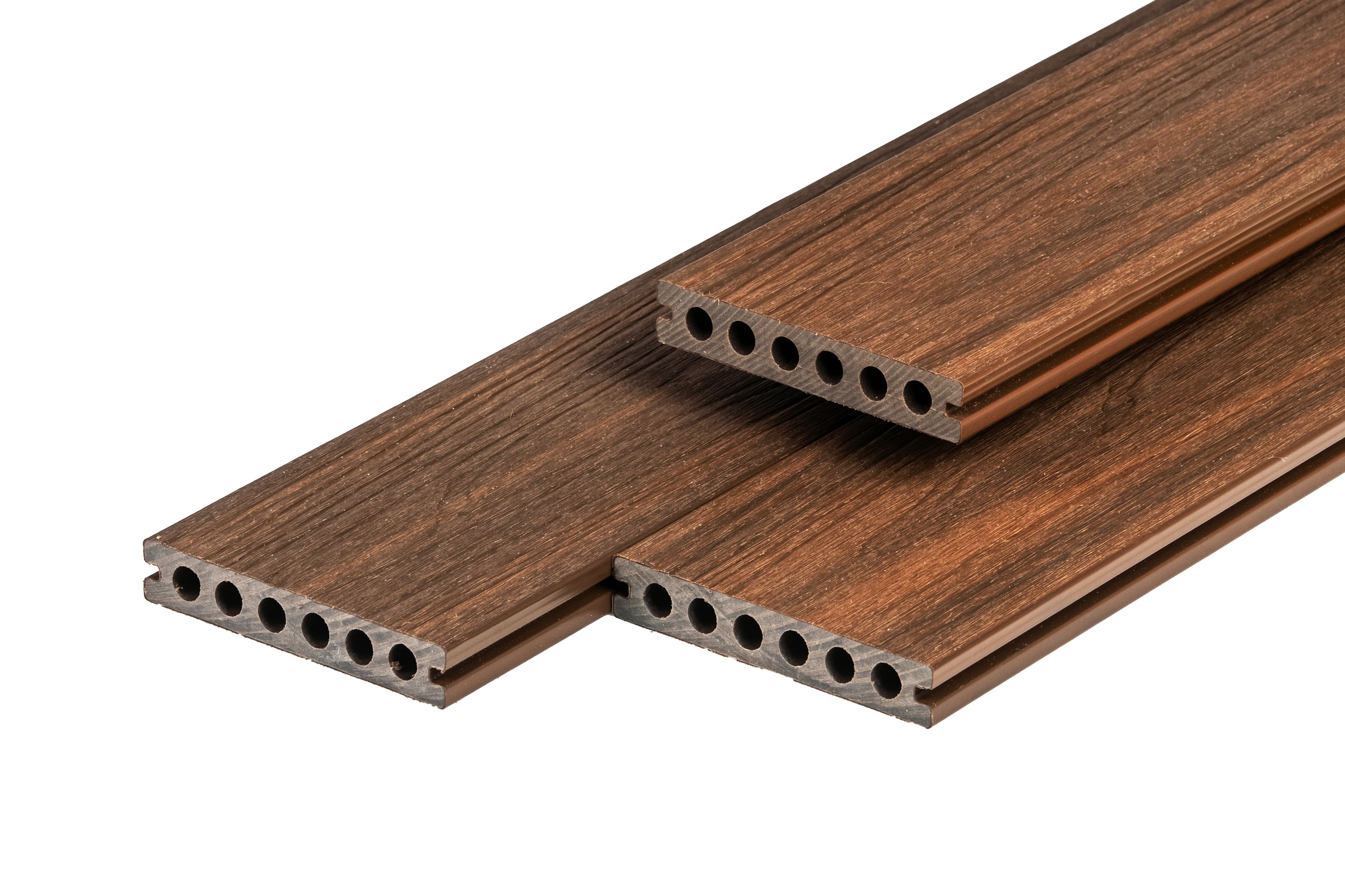 PuraShield vlonderplank composiet - 300 cm - Semi-massief - Voor clips - 13,8 cm breed - Donkerbruin