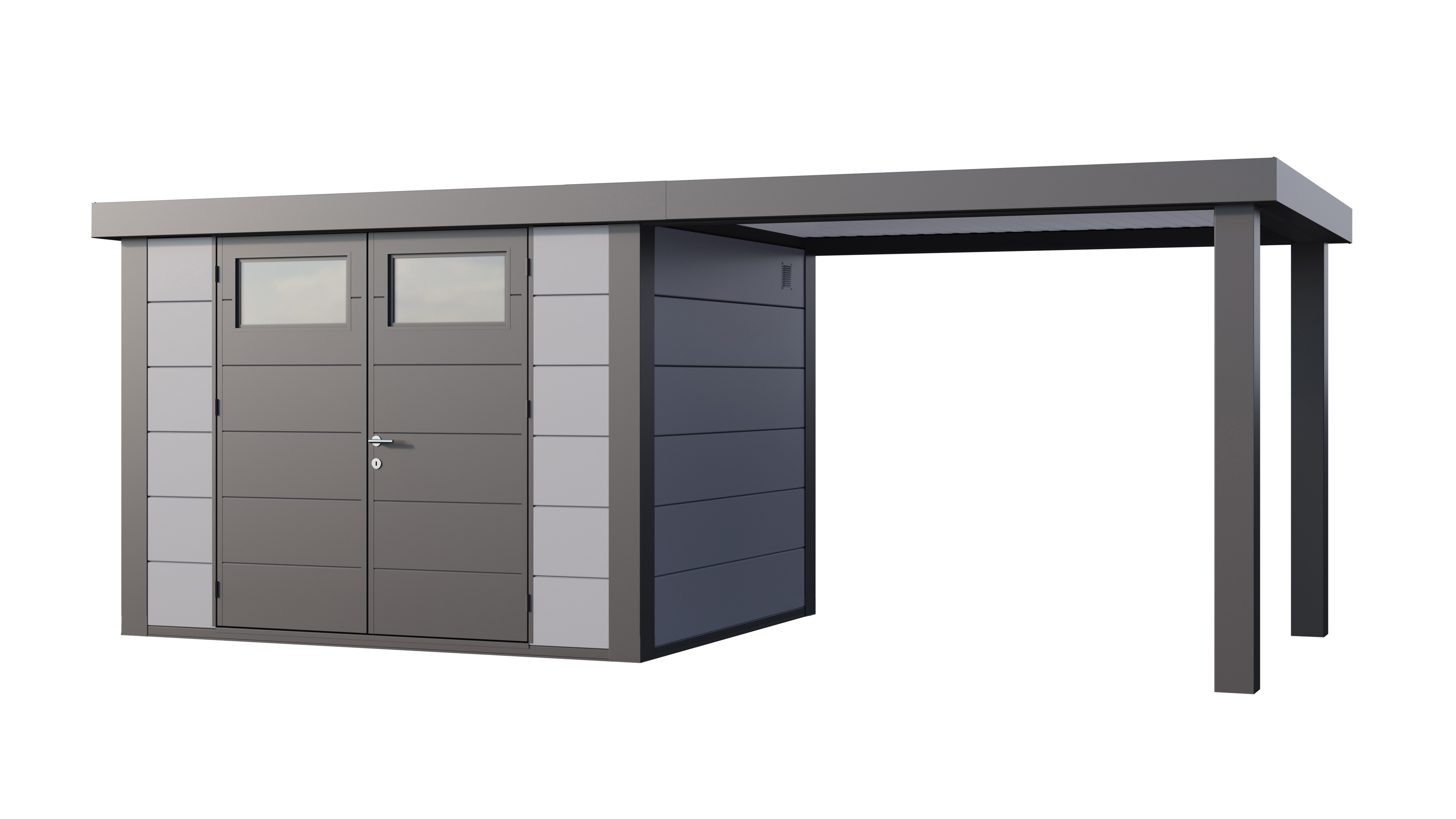 Telluria Classico 3024 tuinhuis inclusief open lounge - 582 x 238 cm - lichtgrijs/antraciet Telluria Classico 3024 tuinhuis inclusief open lounge - 582 x 238 cm - lichtgrijs/antraciet