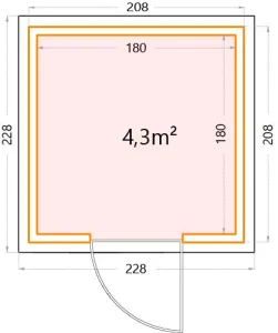 Telluria Classico 2121 tuinhuis – 208 x 208 cm – wit/antraciet