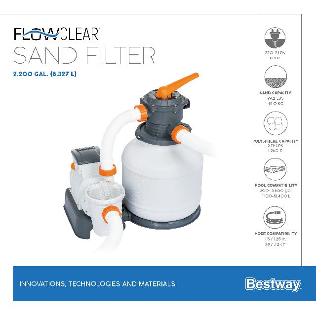 Bestway Flowclear zandfilterpomp 6,8 m3/uur