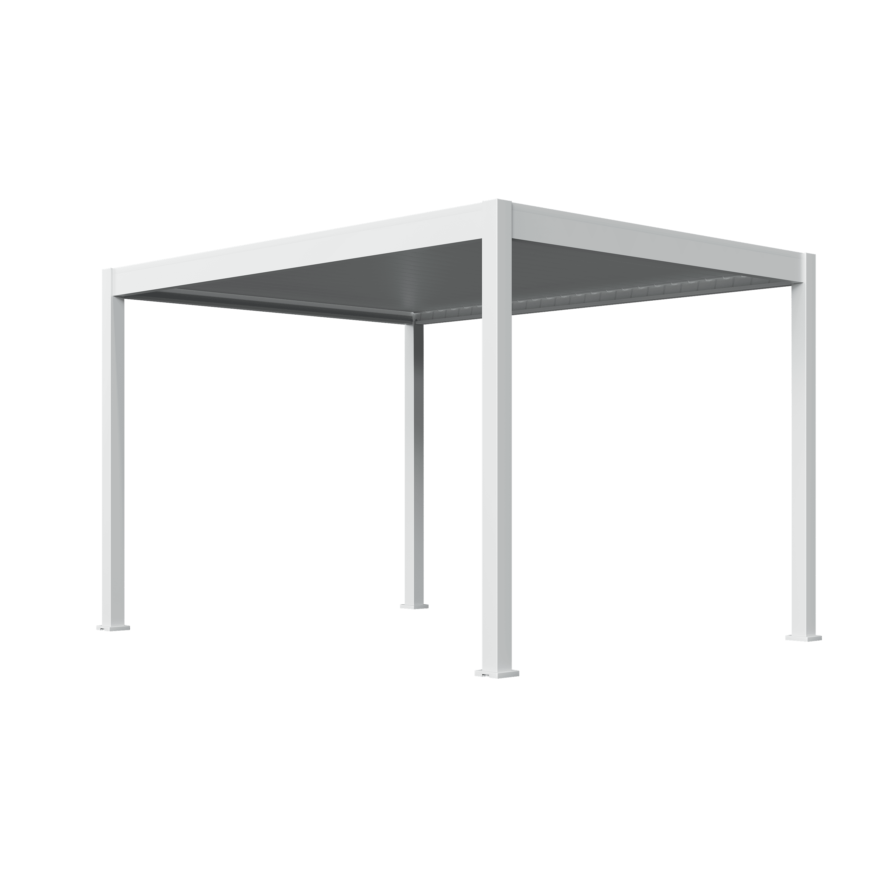 Orion Deluxe overkapping - E-LED - 300x400 cm - Wit - met elektrisch lamellendak en LED 