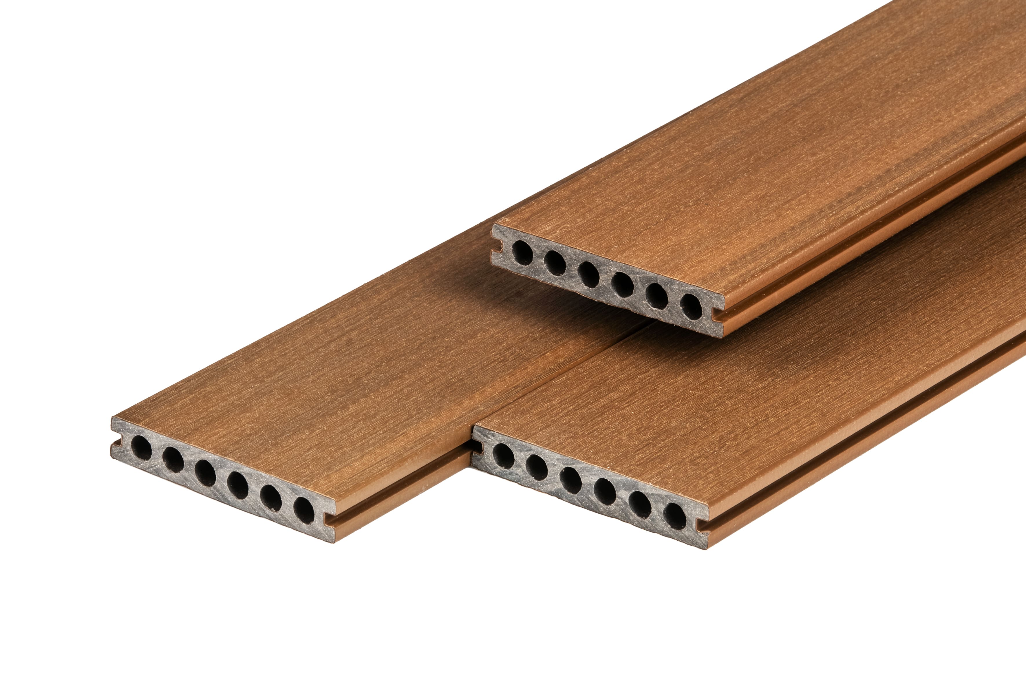 PuraShield vlonderplank composiet - 400 cm - Semi-massief - Voor clips - 13,8 cm breed - Teak