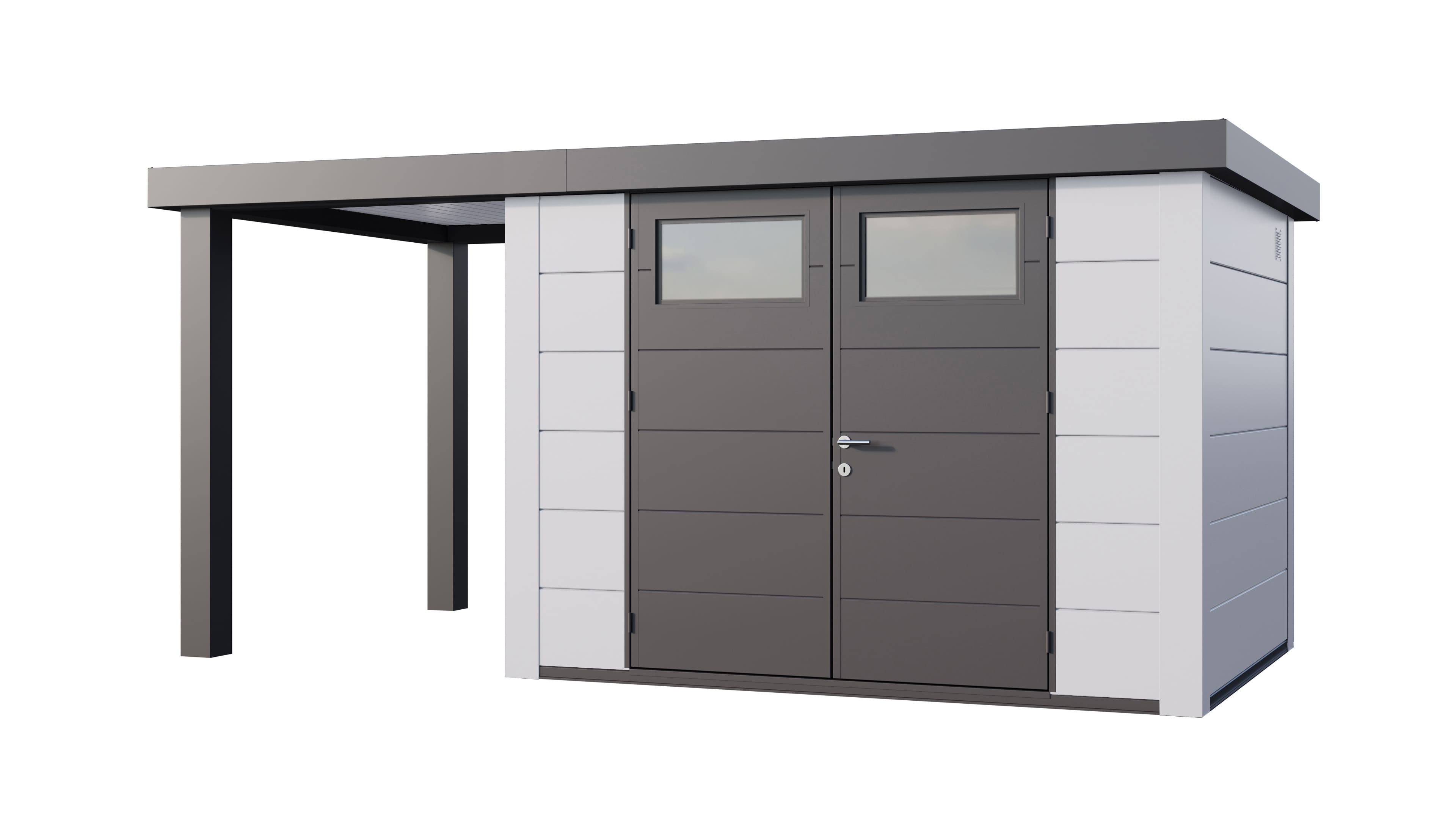 Telluria Classico 3024 tuinhuis inclusief open lounge - 466 x 238 cm - wit