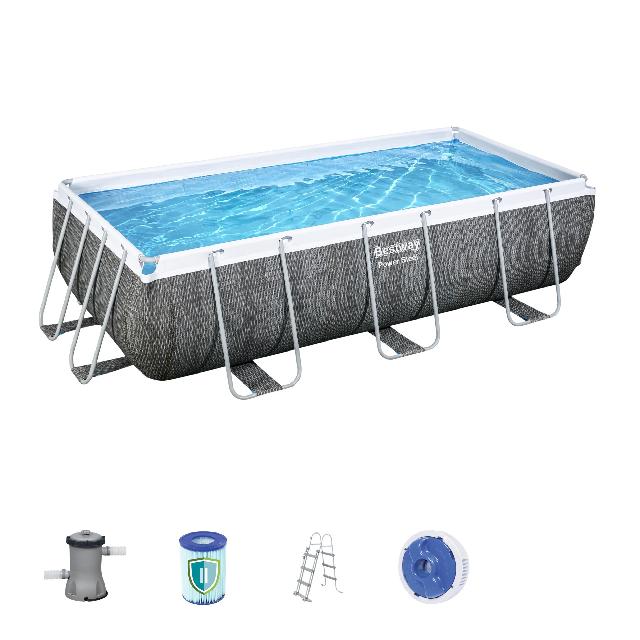 Bestway Power Steel zwembad 404 x 201 x 100 cm Rotan – met filterpomp en zwembadtrap Bestway Power Steel zwembad 404 x 201 x 100 cm Rotan – met filterpomp en zwembadtrap