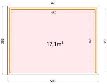 Telluria Singolo 4836 tuinhuis - 478 x 358 cm - antraciet - inclusief elektriciteitskit en verlichting