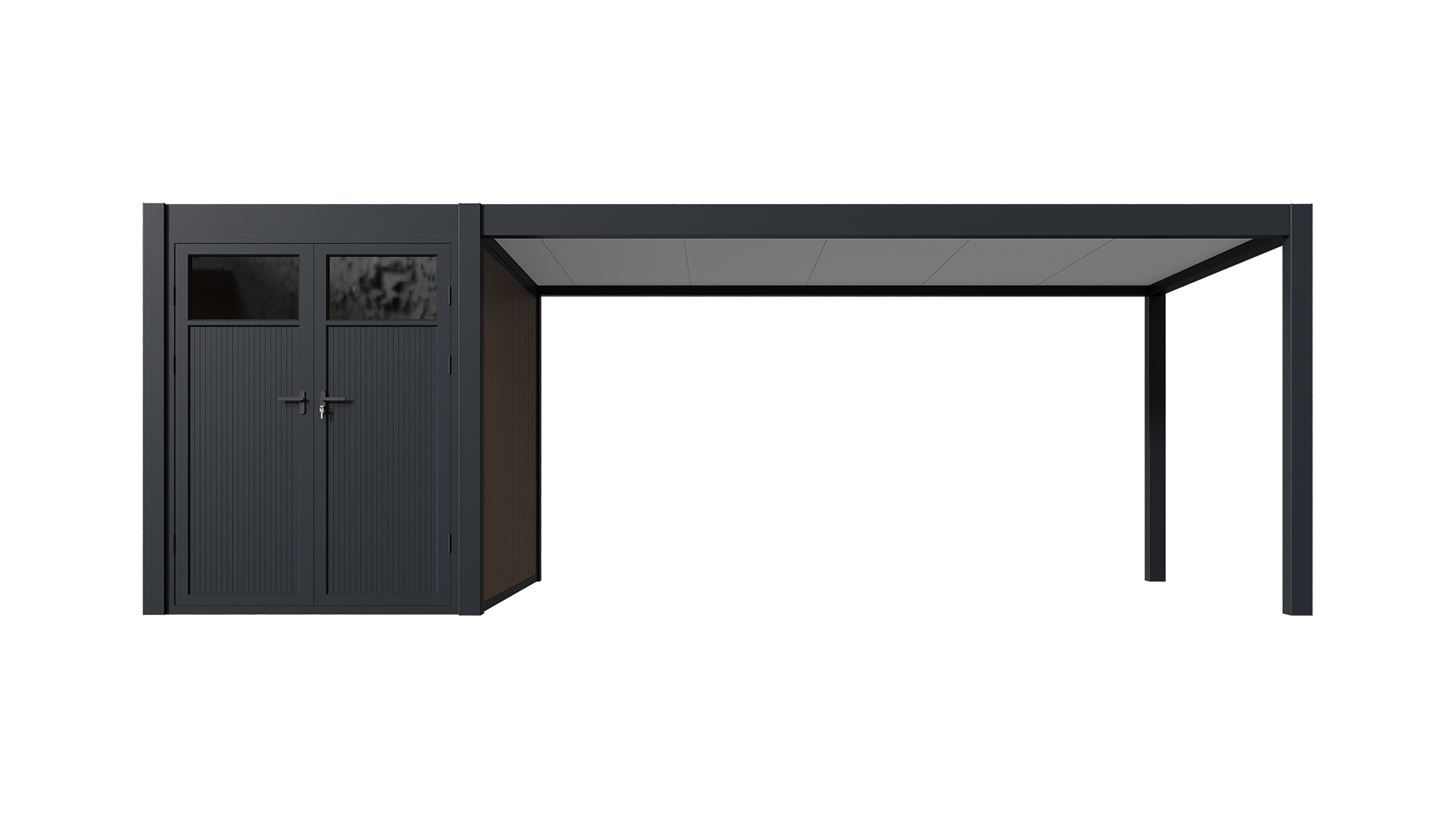 Orion carport - 300x720 cm - Inclusief berging - Antraciet